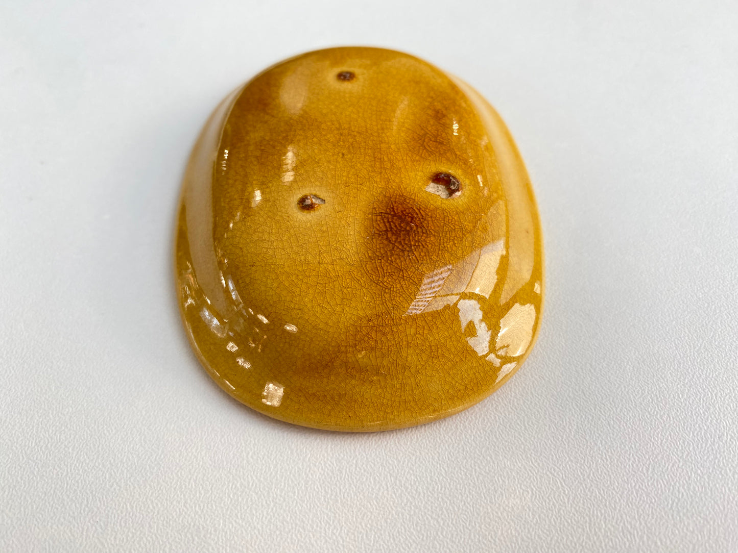 Antique Awaji Minpei Ware Dragon Small Oval Dish (淡路 珉平焼) 1004