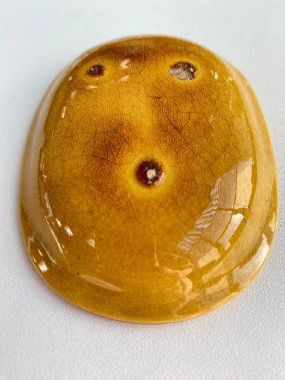 Antique Awaji Minpei Ware Dragon Small Oval Dish (淡路 珉平焼) 1001