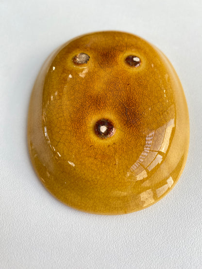 Antique Awaji Minpei Ware Dragon Small Oval Dish (淡路 珉平焼) 1005