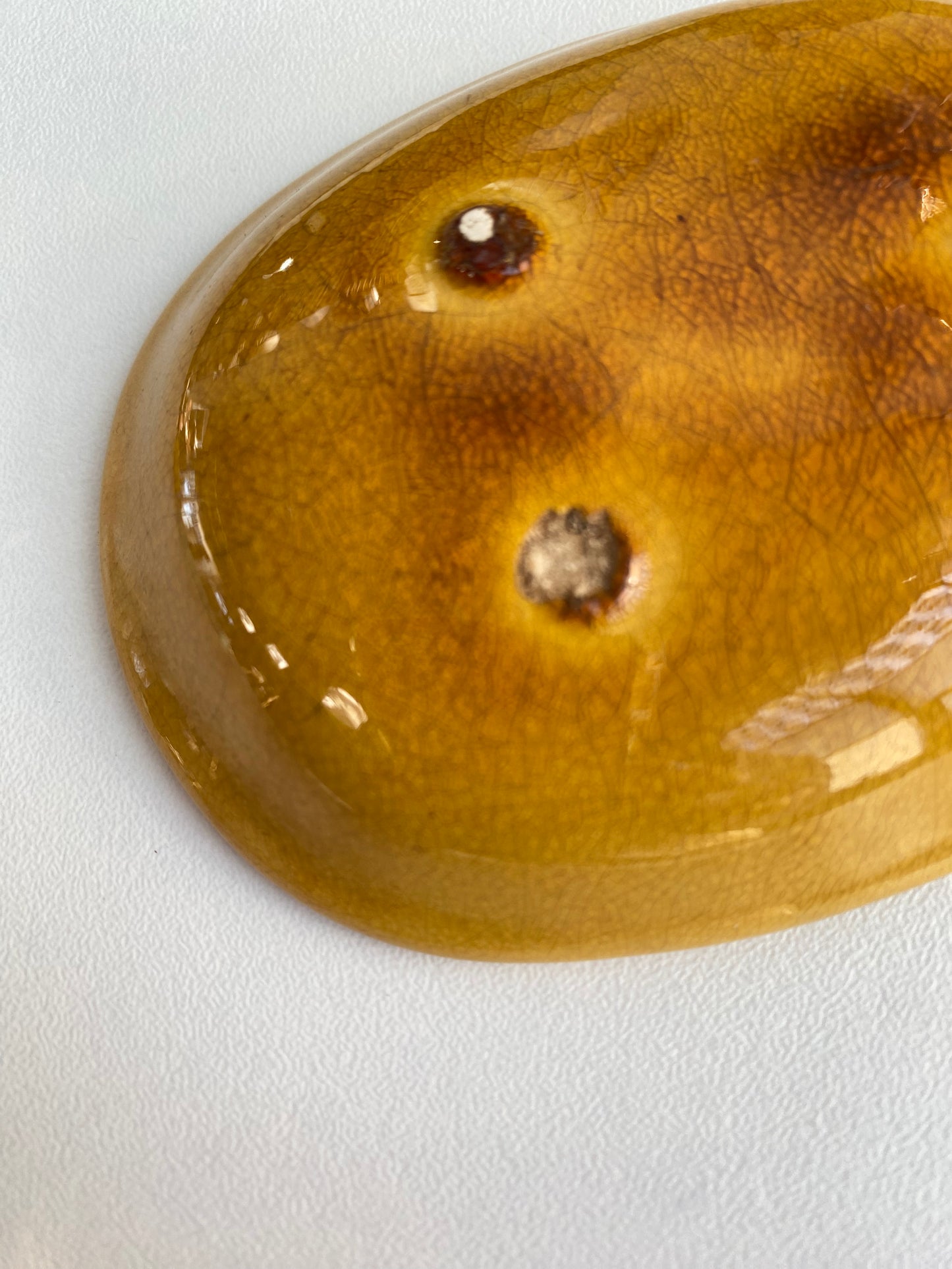 Antique Awaji Minpei Ware Dragon Small Oval Dish (淡路 珉平焼) 1005