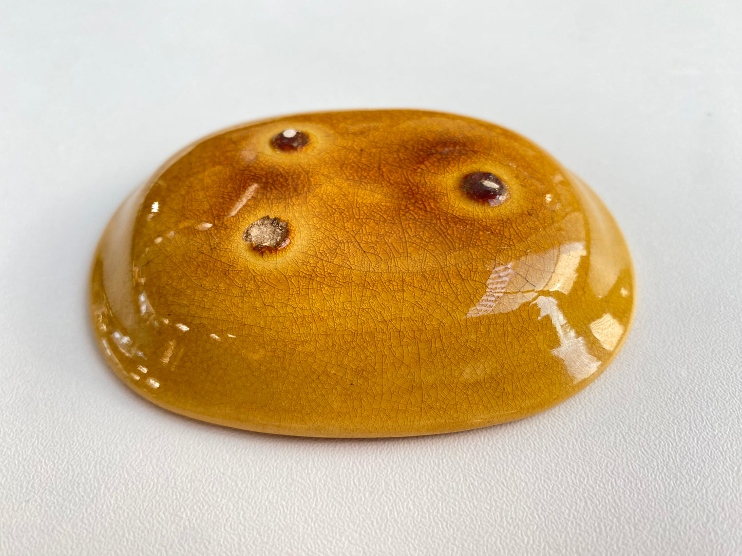 Antique Awaji Minpei Ware Dragon Small Oval Dish (淡路 珉平焼) 1005