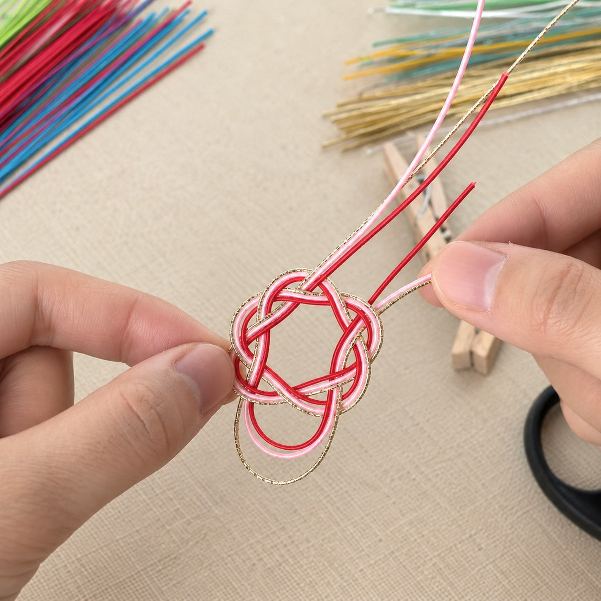 Mizuhiki Christmas Earrings Workshop with Mochi & Matcha